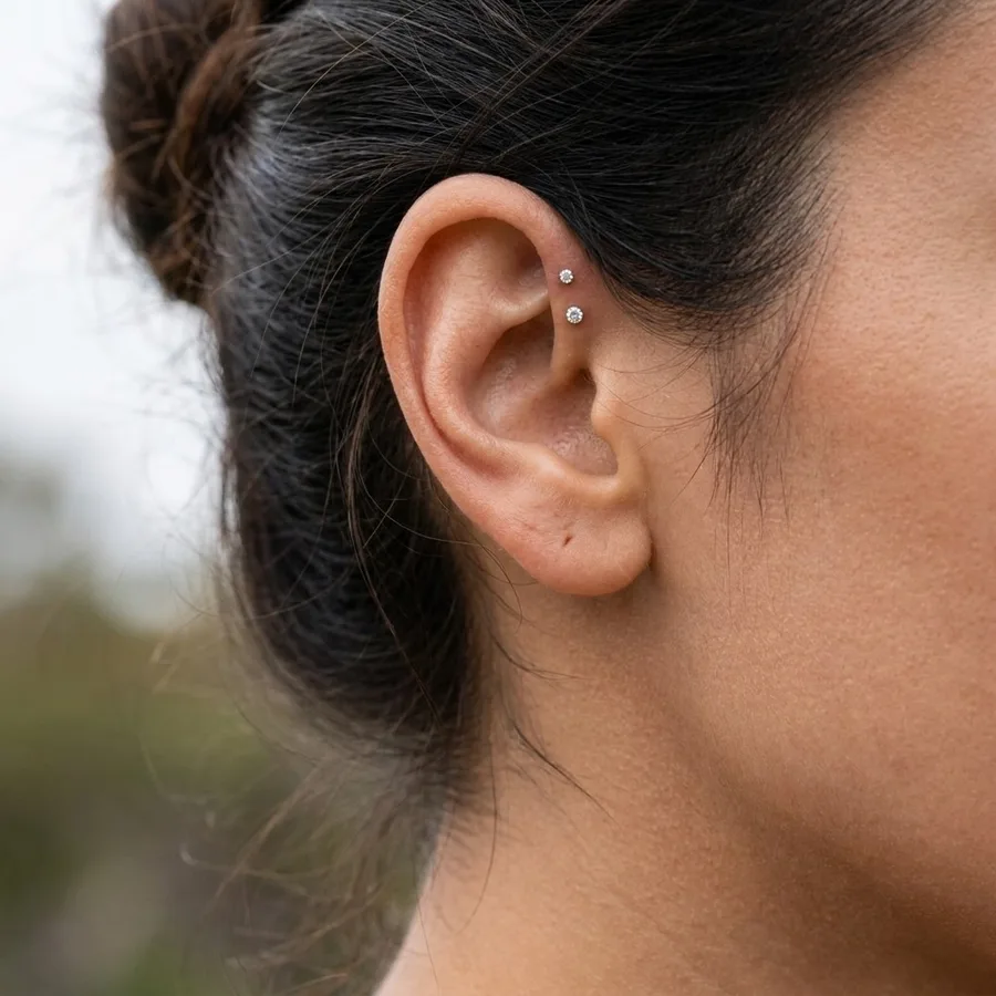 forward-helix piercing, Ink Story Kristiansand