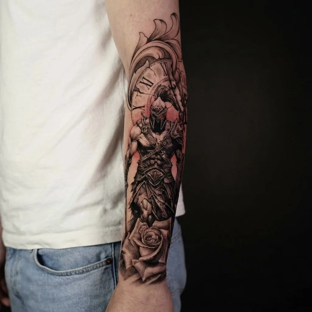 Black & grey-realisme · Forearm · 50 cm · 1 økter
