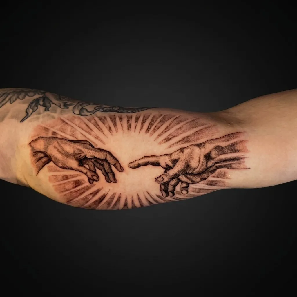 Black & grey-realisme · Inner upper arm · ≈ 20 cm · 1 økter