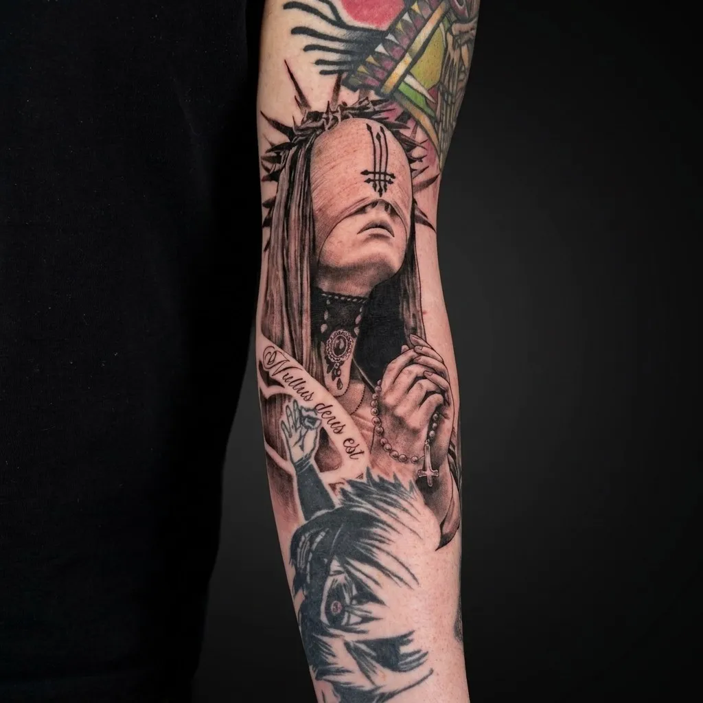 Black & grey-realisme · Forearm · 25 × 10 cm · 1 økter