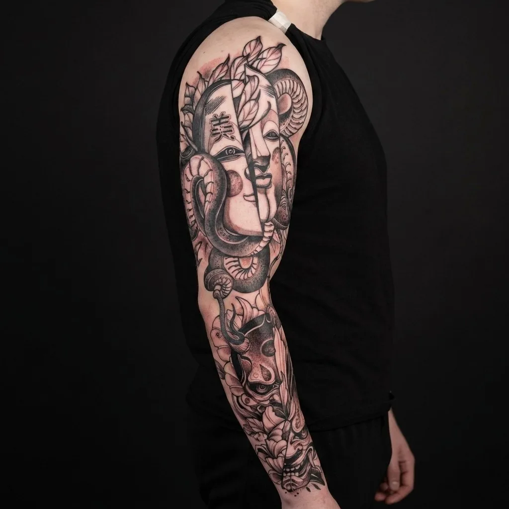 Japansk / oriental · Half sleeve · 100 × 20 cm · 1 økter